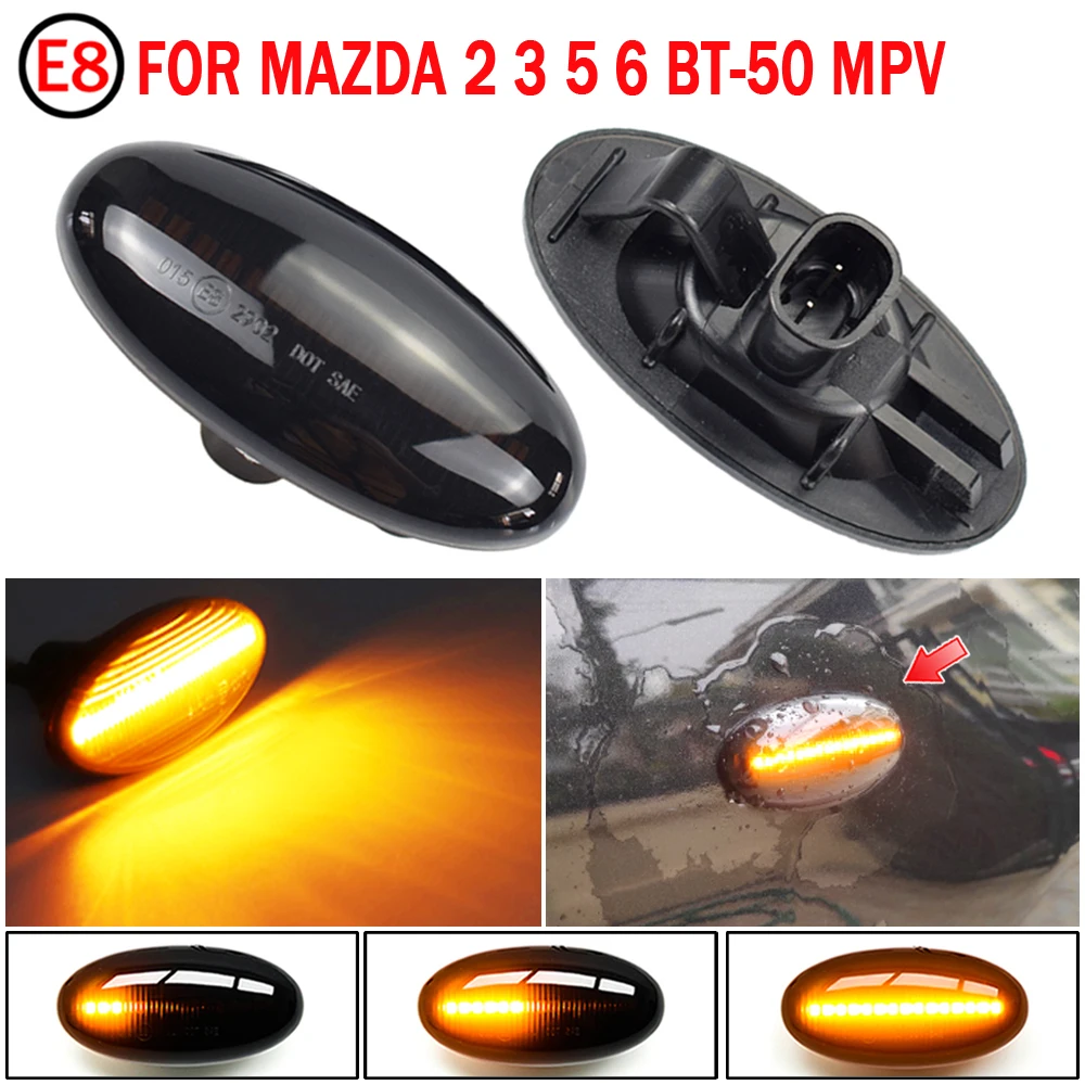Pre Mazda 3 (BL) na roky 2009-2013 Dynamické LED Blinker Strane Marker Zase Signálneho Svetla na Čítanie 3