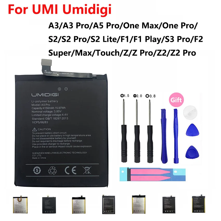 Pre UMI Umidigi Batérie A1 A3 A5 Jeden S2 F1 Hrať F2 S3 Super Dotyk Z Z2 Pro Max Lite Telefón Vysoko Kvalitné Náhradné kontakty batérie 4