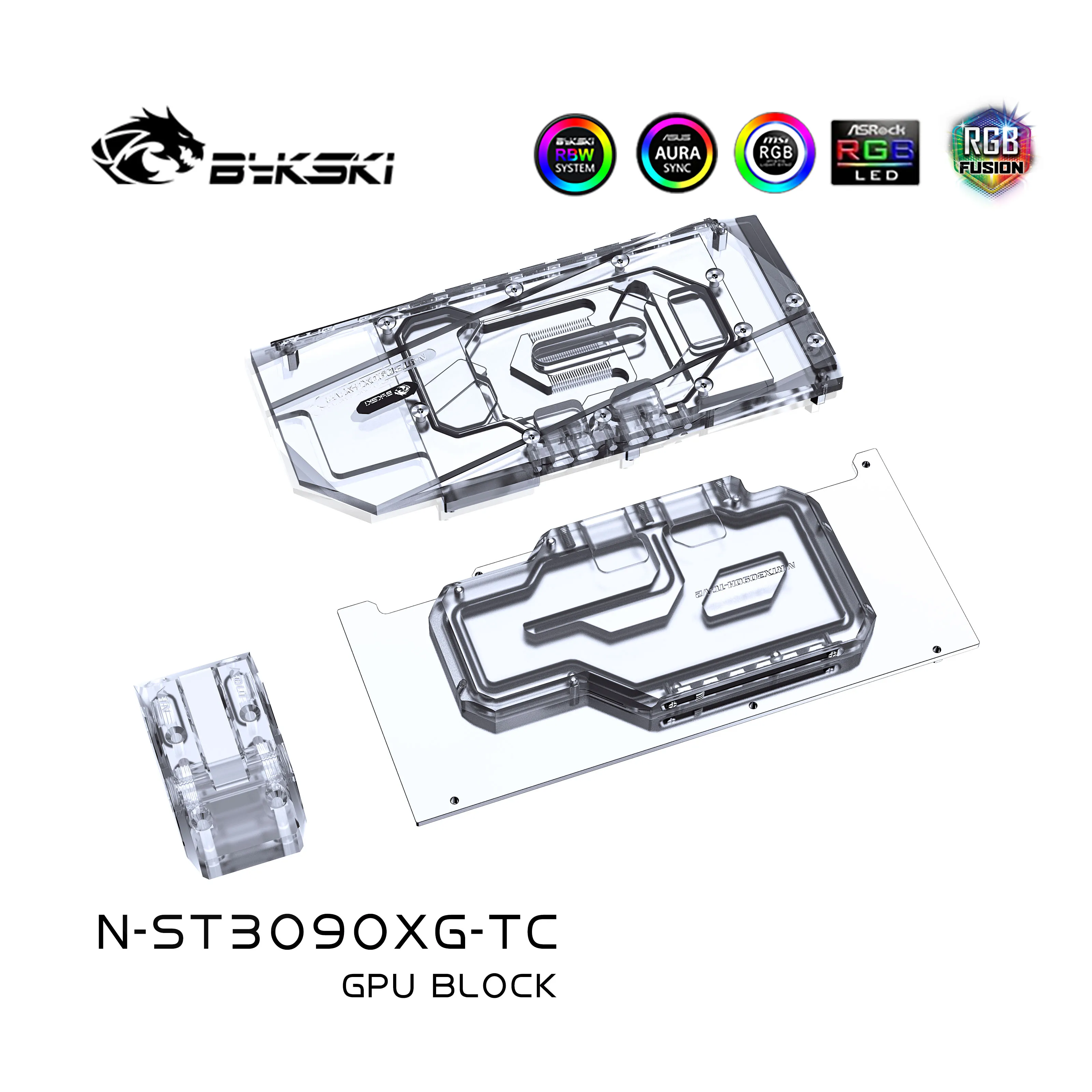 Bykski N-ST3090XG-TC,Dual GPU Aktívne Backplate Blok Pre Zotac RTX 3080 3090 Herné OC,Grafickej Pamäte VRAM Maskou Chladiča 1