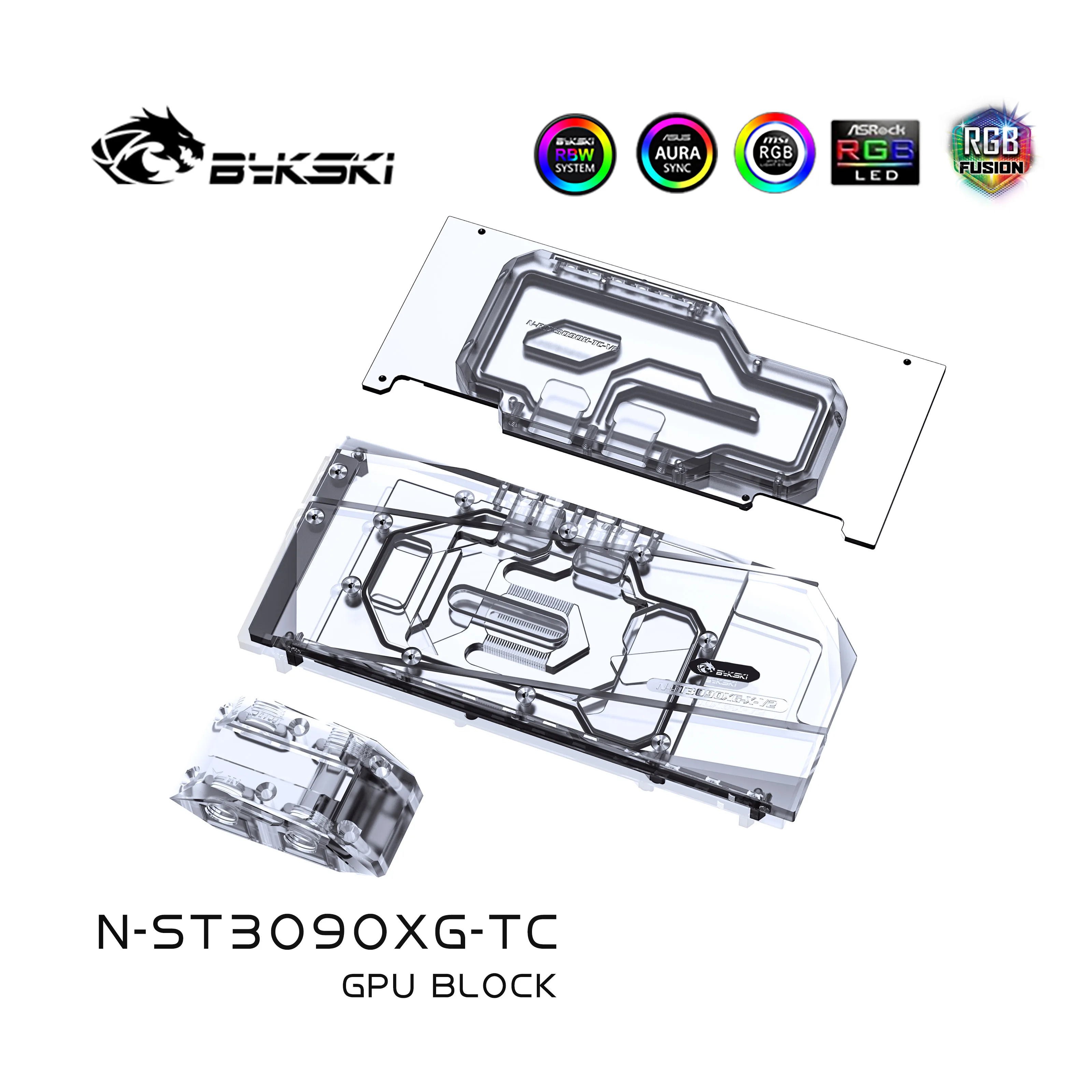Bykski N-ST3090XG-TC,Dual GPU Aktívne Backplate Blok Pre Zotac RTX 3080 3090 Herné OC,Grafickej Pamäte VRAM Maskou Chladiča 2