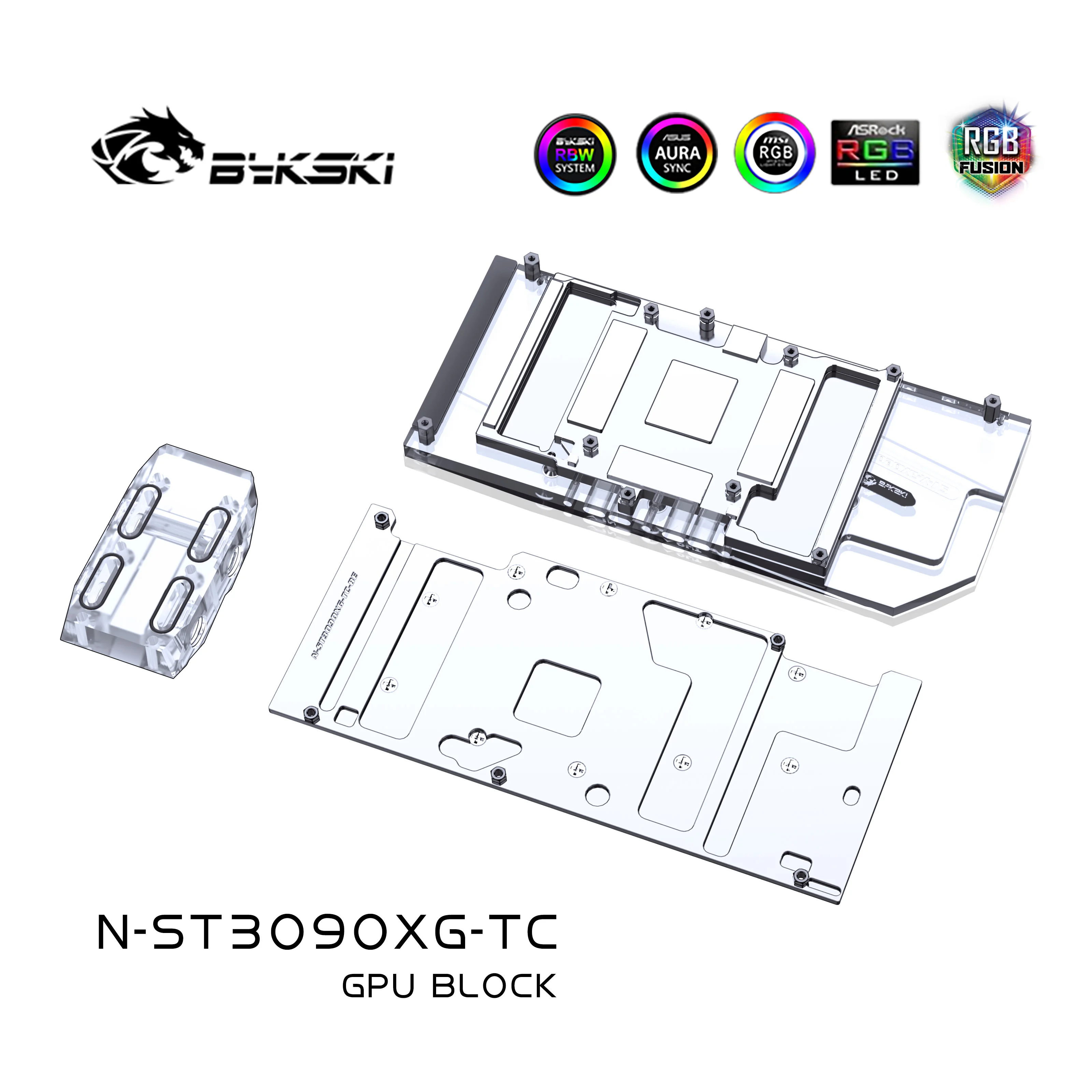 Bykski N-ST3090XG-TC,Dual GPU Aktívne Backplate Blok Pre Zotac RTX 3080 3090 Herné OC,Grafickej Pamäte VRAM Maskou Chladiča 5