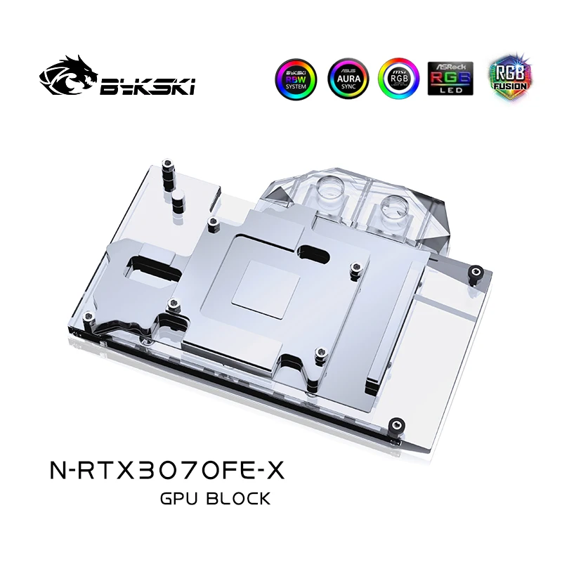 Bykski GPU Vodný Blok Pre NVIDIA Zakladateľov Geforce RTX 3070/3060 Ti Grafická Karta ,VGA Watercooler,N-RTX3070FE-X gpu chladič 0