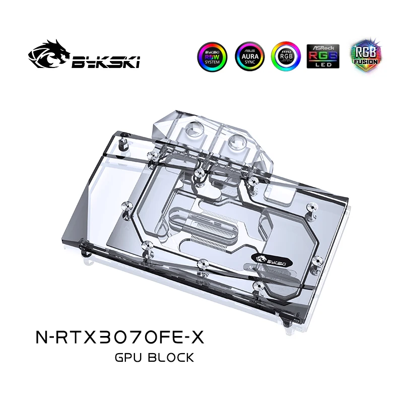 Bykski GPU Vodný Blok Pre NVIDIA Zakladateľov Geforce RTX 3070/3060 Ti Grafická Karta ,VGA Watercooler,N-RTX3070FE-X gpu chladič 4
