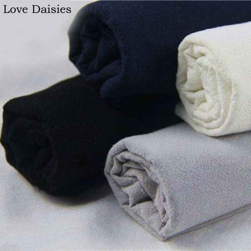 Retro WHITE BLACK NAVY GRAY Bavlna Prať Krepové Textílie pre Oblečenie Šaty Letné Top Shirt Dress Handwork Plavidlá Sashiko 4