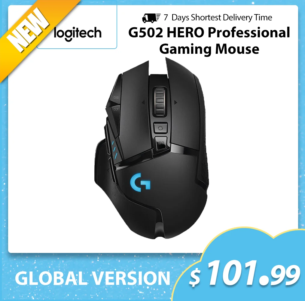 Nový, Originálny Logitech G502 HRDINA LIGHTSPEED Hernej Myši káblové/Bezdrôtové pripojenie 2,4 GHz HRDINA 16000DPI RGB Vhodné na e-sports hráčov 0