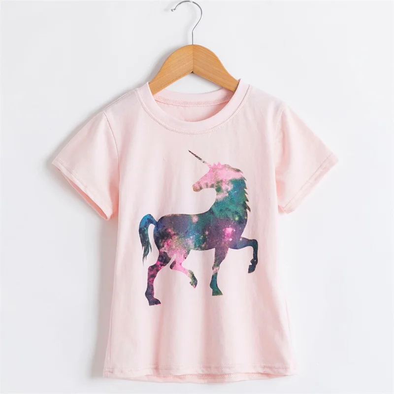 2021 Nové Letné Chlapci T-Shirt Módny Vzor Deti T Shirt Dievčatá Bavlna Krátke Rukávy Topy Unisex Jednorožec Tees Deti Oblečenie 5