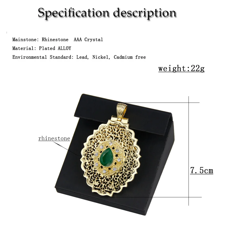Sunspicems Rose Gold&Silver Farba Maroko Brošňa Kolíky Pre Ženy Kaftane Brošňa&Náhrdelník Prívesok Dvojaký Účel Arabských Svadobné Šperky 1