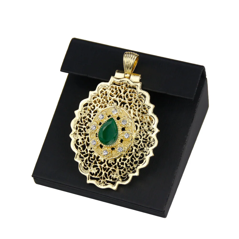 Sunspicems Rose Gold&Silver Farba Maroko Brošňa Kolíky Pre Ženy Kaftane Brošňa&Náhrdelník Prívesok Dvojaký Účel Arabských Svadobné Šperky 3