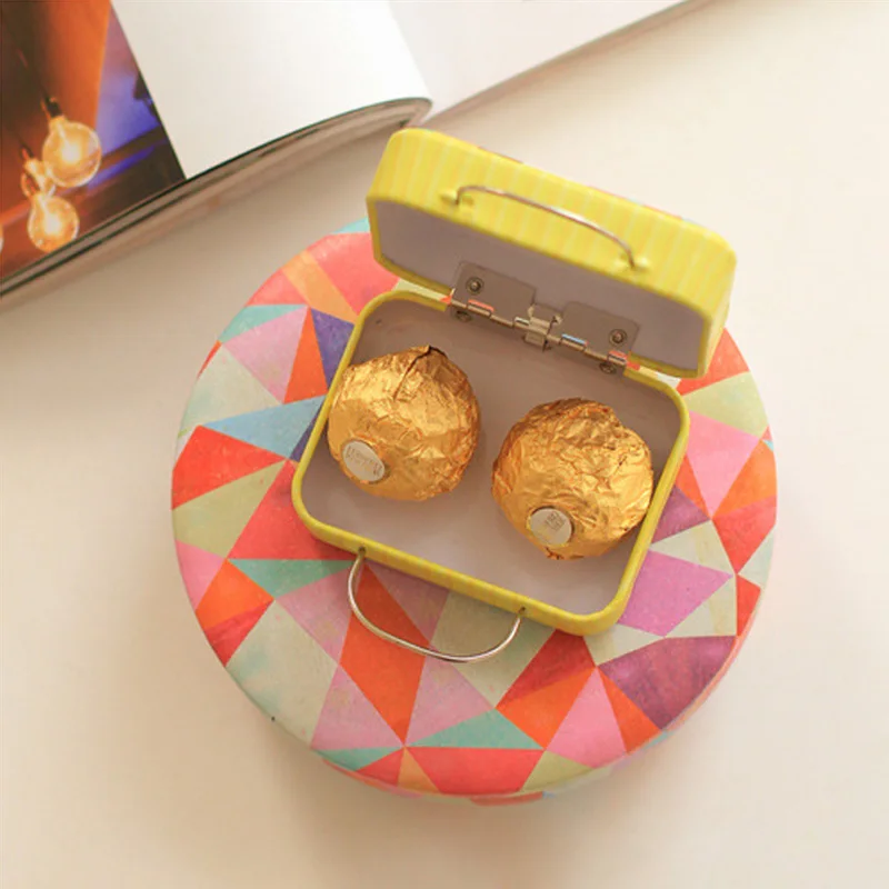 Mini Kabelka, Tvar plechovej krabici zapečatené jar krabice šperky candy box malé skladovacie škatule, plechovky mince náušnice slúchadlá darčekovej krabičke 1