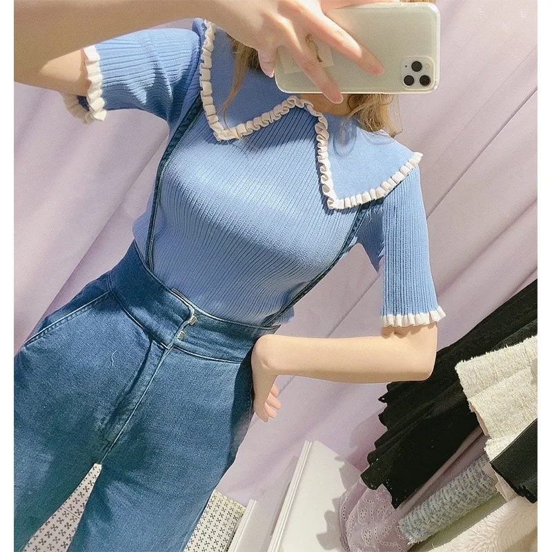 2021 jar nový produkt Japonský farbou späť elastické jednoduché mid-dĺžka sukne ženy 4