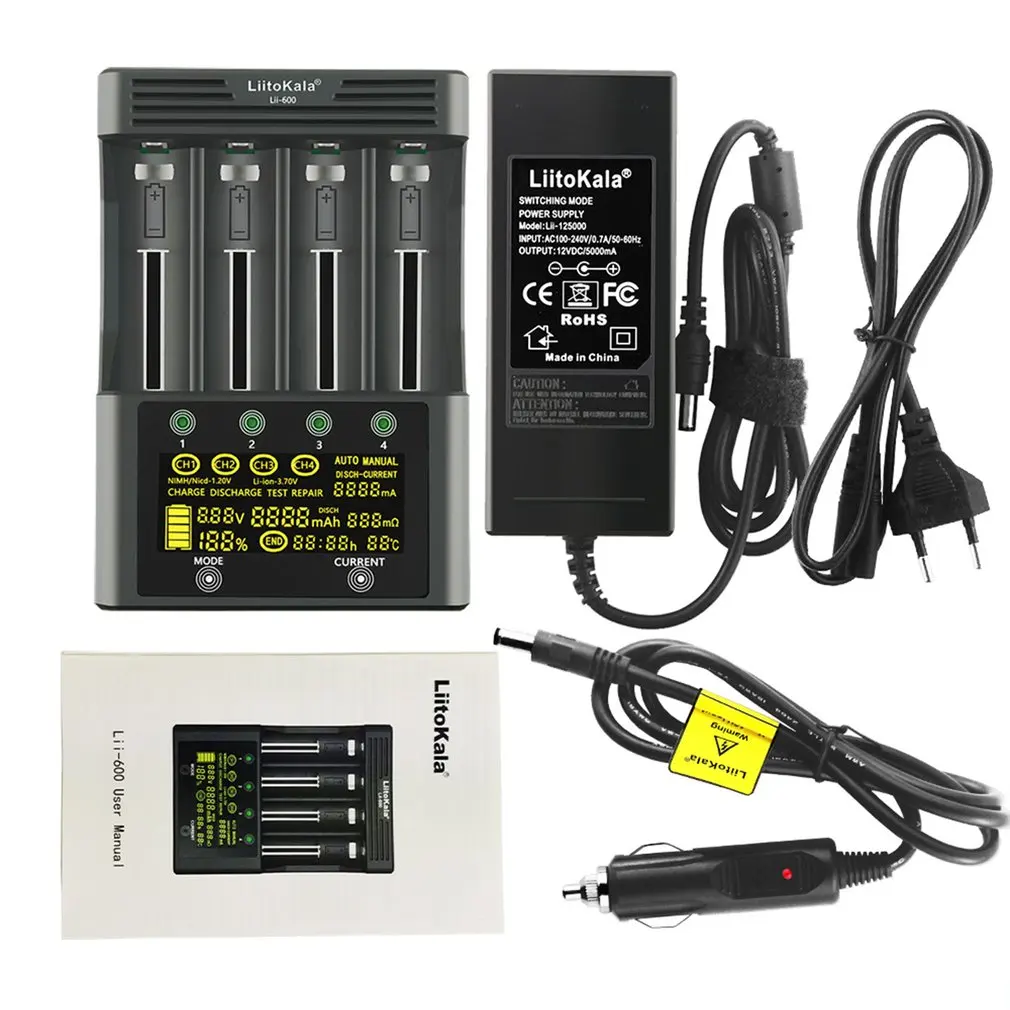 US/EU/UK Plug Lii-600/Lii-S8 Nabíjačka Pre Li-ion 3,7 V a NiMH 1.2 V batérie Vhodné pre 18650 26650 21700 26700 AA AAA 0