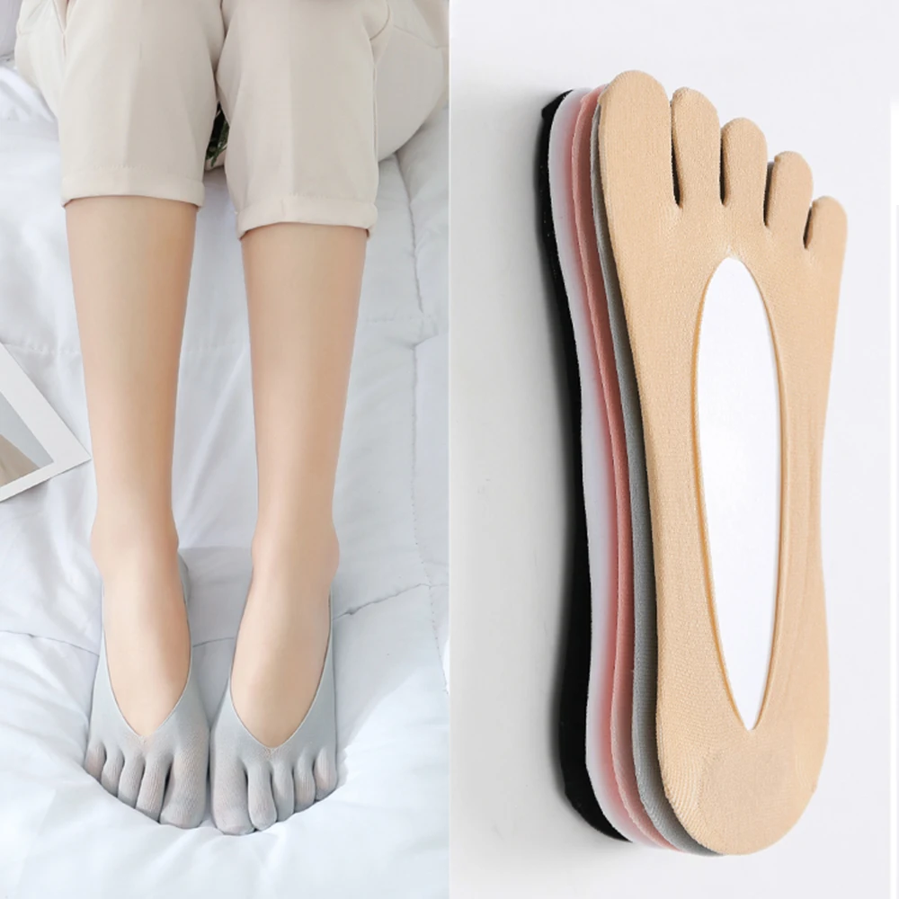 Ortopedické Kompresné Ponožky Ženy Split Prst Ponožky Ultra Low Cut Vložky Gel Kartu Starostlivosť O Nohy Nástroje Priedušná Neviditeľné Pančuchy 3