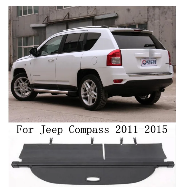 Auto Zadný Kufor Cargo Pokrytie Security Shield Obrazovke tieni sa Hodí Pre Jeep Compass 2011 2012 2013 0