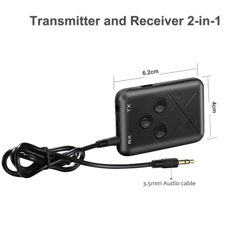 2 v 1, Bezdrôtová 5.0 Vysielač, Prijímač Audio Stereo Hudby TX-10 Bluetooth Adaptér pre TV Auto Reproduktorov Hudba 1