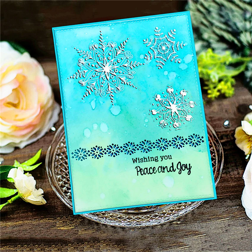 15x3cm Snowflake Čipky Scrapbooking DIY Razba Deň matiek Papier Zomrie Rezanie Zomrie Uhlíkovej Ocele Fréza Kovové Die Karty 1