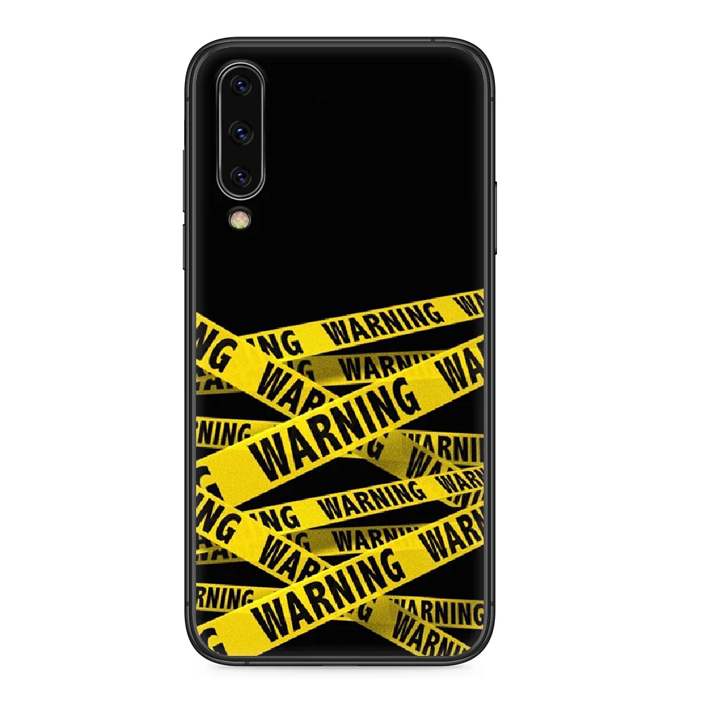 Upozornenie line pozornosť pozor Telefón puzdro Pre Samsung Galaxy 5 10 20 3 30 40 50 51 7 70 71 E S 4G 16 17 18 black shell 5
