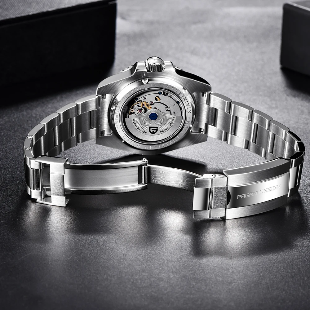 PAGANI DIZAJN 2020 Nové 40MM Zafírové Sklo Automatické Hodinky Luxusné Muži Mechanické Náramkové hodinky Všetky Oceľové Nepremokavé GMT Sledovať Mužov 2