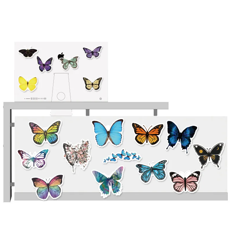 50pcs/set Motýľ Nálepiek Krásne Hmyzu Motýľ, Nálepky na Notebook, Skateboard Gitara Papiernictvo Nepremokavé Nálepky 1