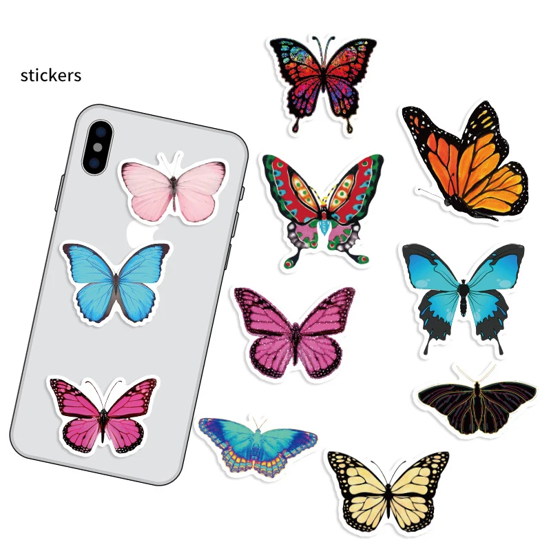 50pcs/set Motýľ Nálepiek Krásne Hmyzu Motýľ, Nálepky na Notebook, Skateboard Gitara Papiernictvo Nepremokavé Nálepky 4