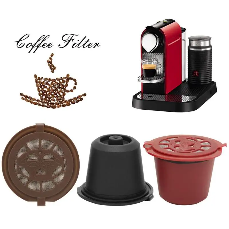 1PC Opakovane Naplniteľné Kávové Kapsule S Lyžicou Plastové Kávy Filter Hlavica Pre Nespresso Stroj Náplň Kávové Kapsule Filter 2