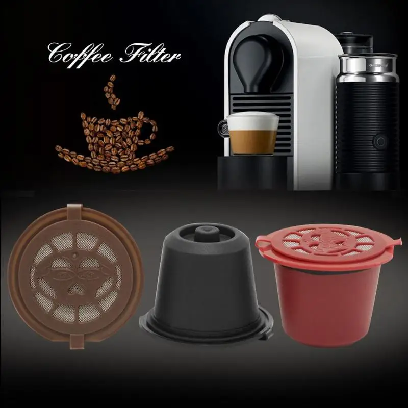 1PC Opakovane Naplniteľné Kávové Kapsule S Lyžicou Plastové Kávy Filter Hlavica Pre Nespresso Stroj Náplň Kávové Kapsule Filter 3