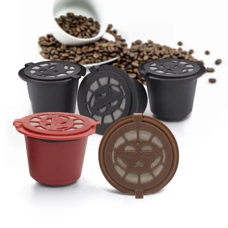 1PC Opakovane Naplniteľné Kávové Kapsule S Lyžicou Plastové Kávy Filter Hlavica Pre Nespresso Stroj Náplň Kávové Kapsule Filter 4