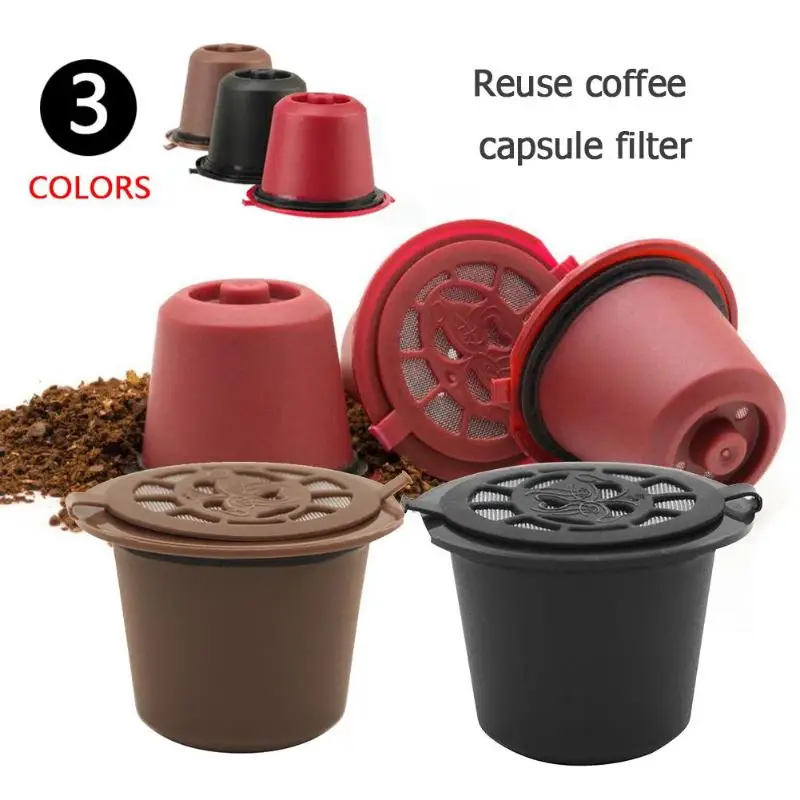 1PC Opakovane Naplniteľné Kávové Kapsule S Lyžicou Plastové Kávy Filter Hlavica Pre Nespresso Stroj Náplň Kávové Kapsule Filter 5