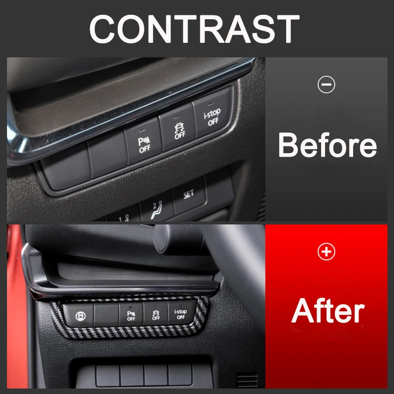 Auto Panel Interiéru Tlačidlo Rám, Kryt Výbava Prístrojovej Doske Prepínač Tvarovanie Nálepka pre Mazda 3 Axela BP Príslušenstvo 2020 2021 5