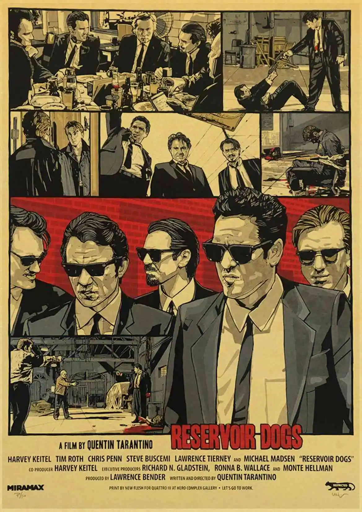 Quentin Tarantino Série Film Nádrž Psov Wall Art Plátno na Maľovanie Nordic Plagáty a Tlačí Fotografie Obývacia Izba Dekor 2