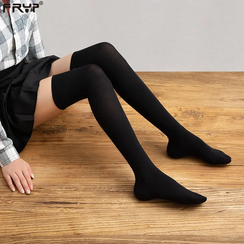 Nad kolená ponožky dámske jeseň/zima non slip Japonský stehenné pančuchy ponožky stovepipe vysoké ponožky čierne dlhé ponožky 1