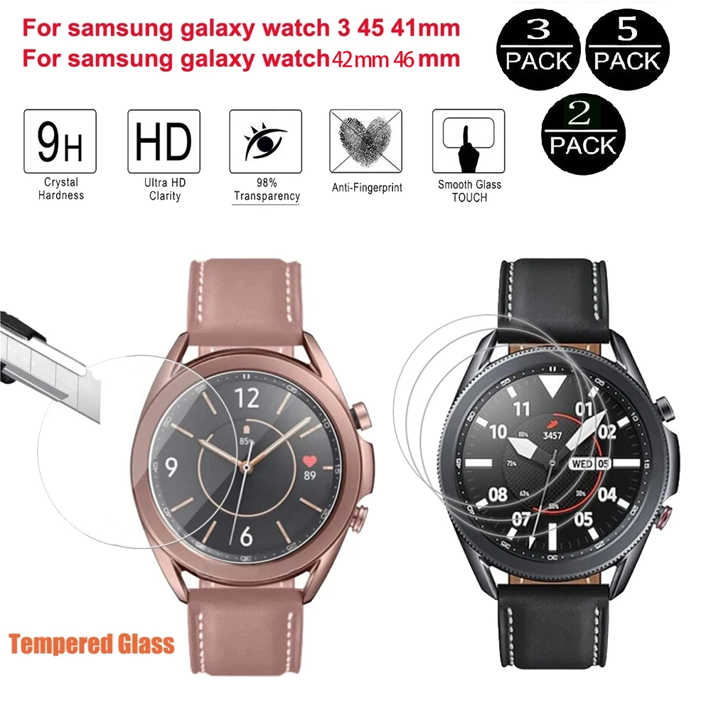 Pre Galaxy Watch3 41mm 45mm 42/46 mm Tvrdené Sklo na Samsung Výstroj S3 Klasické Hranici Screen Protector Ochranné Sklo Filmy 3