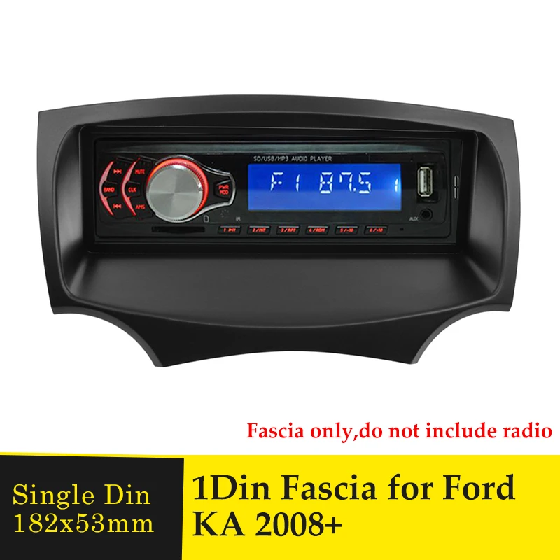 Jeden Din Audio Fascia pre Ford KA 2008+ Stereo Rádio GPS, DVD Prehrávač Rám Stereo CD Panel Dash Mount Inštalácie Výbava Auta Rámu 1