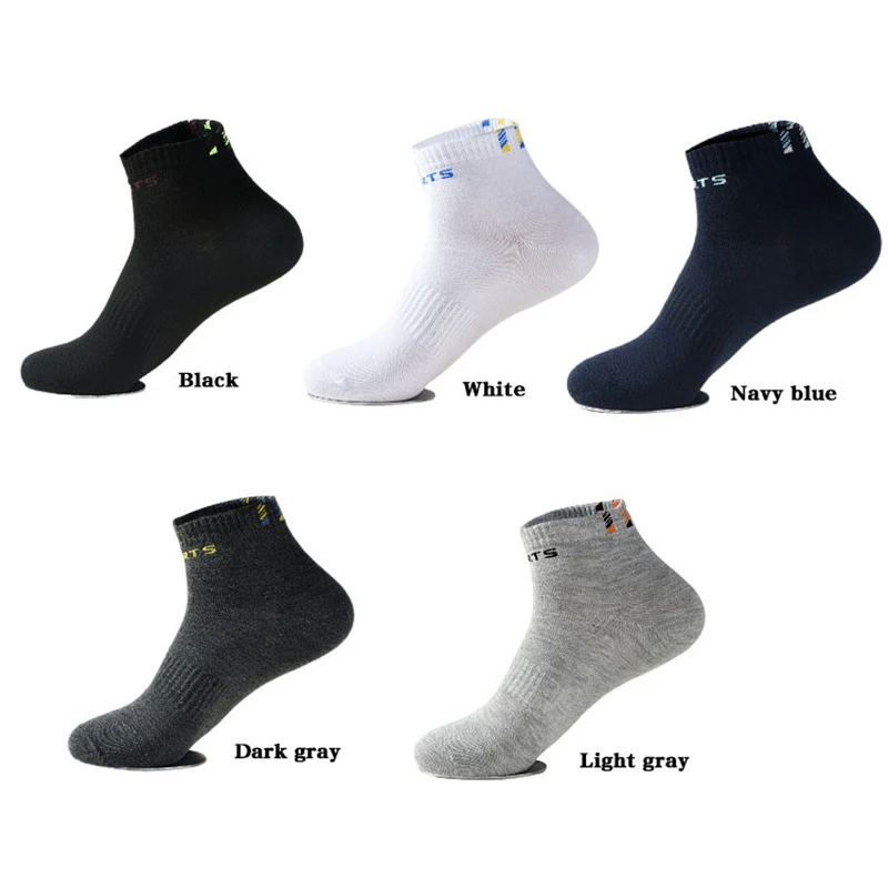 5 párov nové športové ponožky mužov ponožky jarné a letné bavlnené ponožky potu-absorbent tenké ponožky voľný čas dezodorant športové ponožky 2