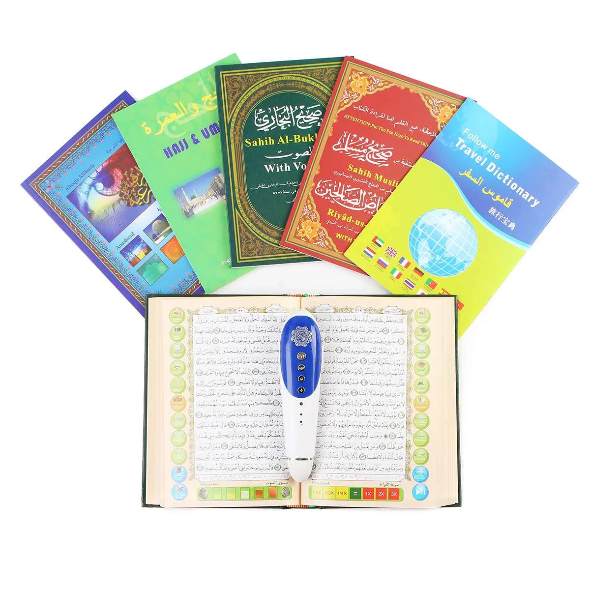 Digitálny Korán, Knihy Čítať Pen Set Moslimských Islamskej Kuran Reader Reproduktor Hráč Reciter Multi Language Svätý Korán, Čítanie s Pen 0