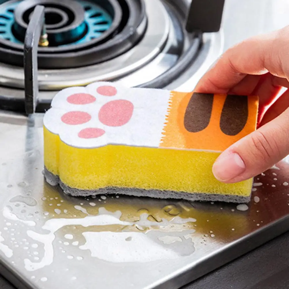 3ks Mačací Pazúr Dizajn Non-scratch riady so Peeling, Hubky Kuchyňa Cleaning Tool 1