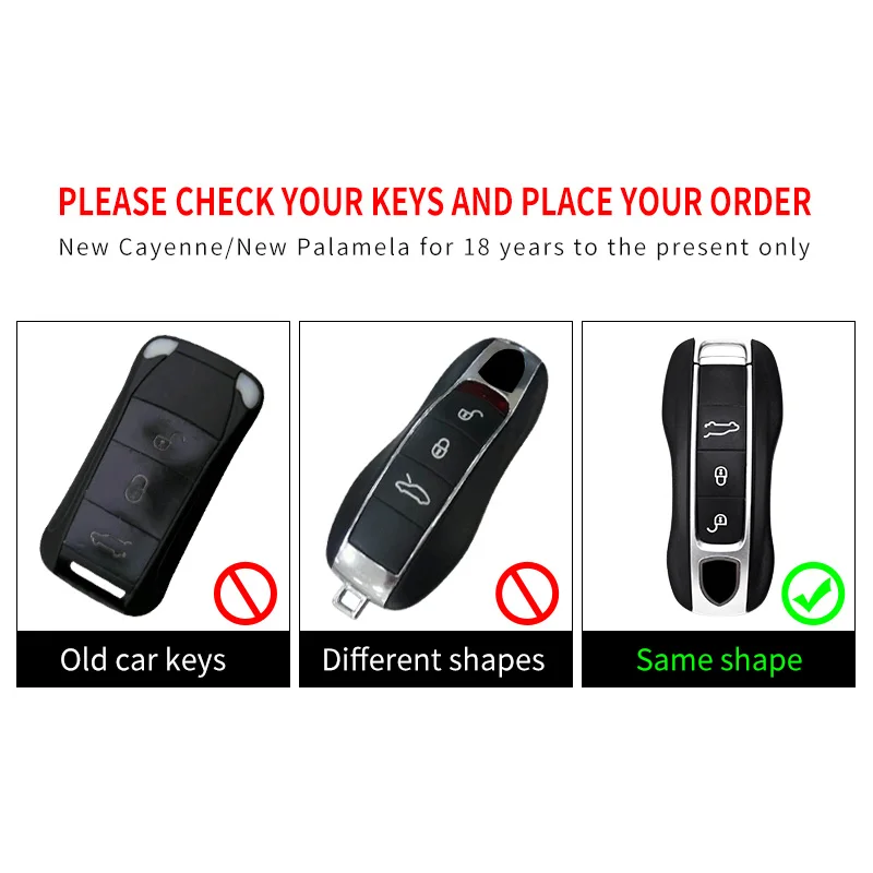Zliatiny Zinku Smart Key Puzdro Diaľkové Držiteľ Shell 3 Tlačidlá Taška Keychain Pre Porsche Panamera 17+, Cayenne 2018+ 0