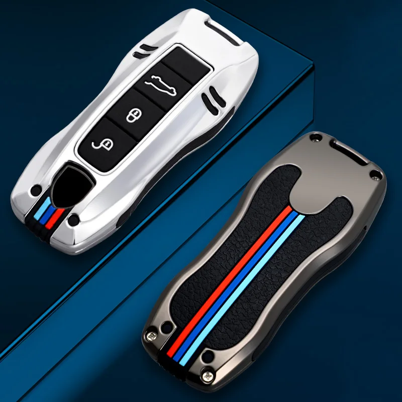 Zliatiny Zinku Smart Key Puzdro Diaľkové Držiteľ Shell 3 Tlačidlá Taška Keychain Pre Porsche Panamera 17+, Cayenne 2018+ 1