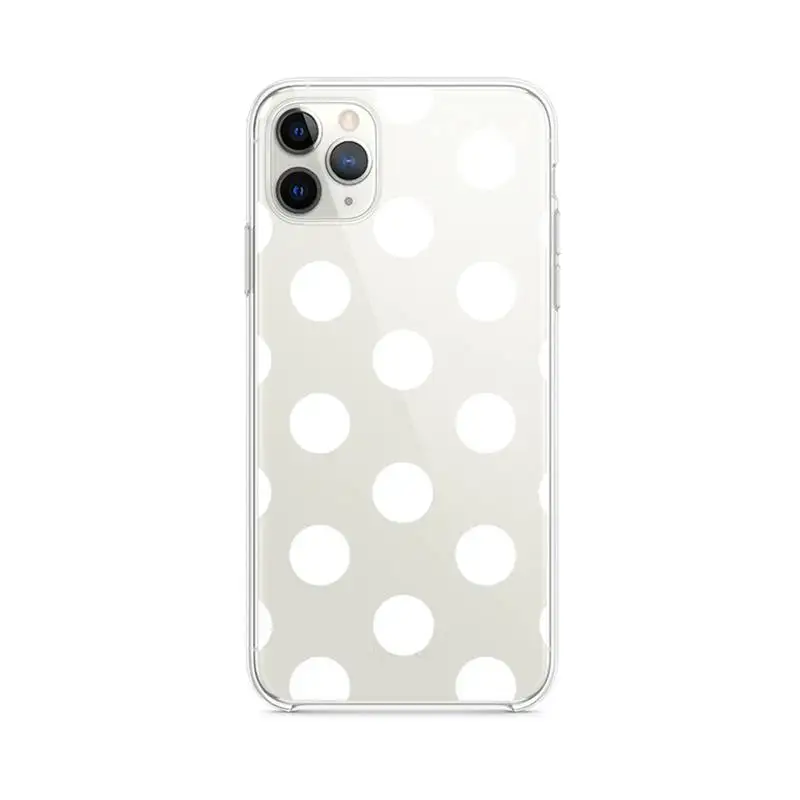 Black White Polka Dot Telefón Prípade Jasne pre iphone 12 11 Pro max mini XS 8 7 6 6 Plus X 5S SE 2020 XR kryt 4