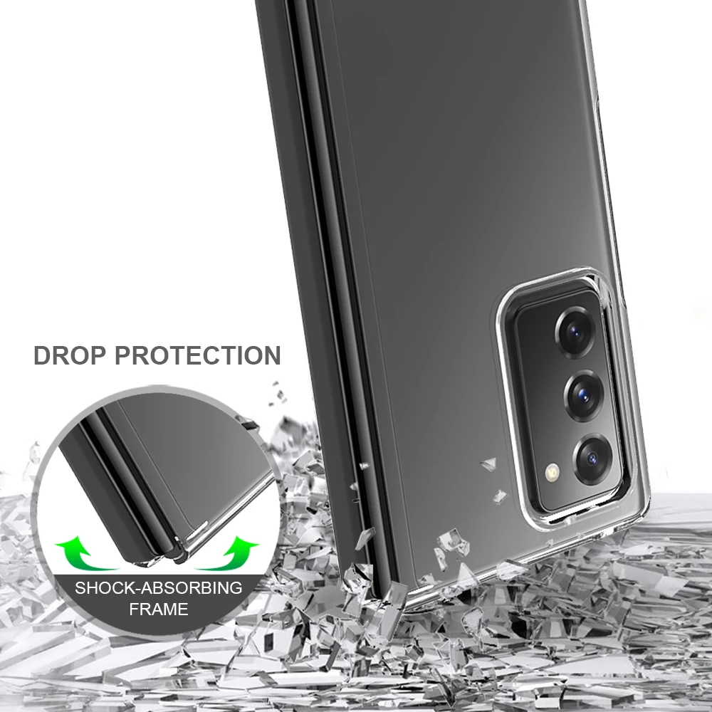 Pre Galaxy Z Násobne 2 Prípad nárazuvzdorný Krištáľovo Priehľadné Pevného Späť Štíhly Kryt Jasné, Telefón Shockproof Shell Coque Z Fold 2 3