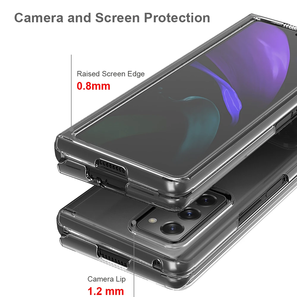 Pre Galaxy Z Násobne 2 Prípad nárazuvzdorný Krištáľovo Priehľadné Pevného Späť Štíhly Kryt Jasné, Telefón Shockproof Shell Coque Z Fold 2 5