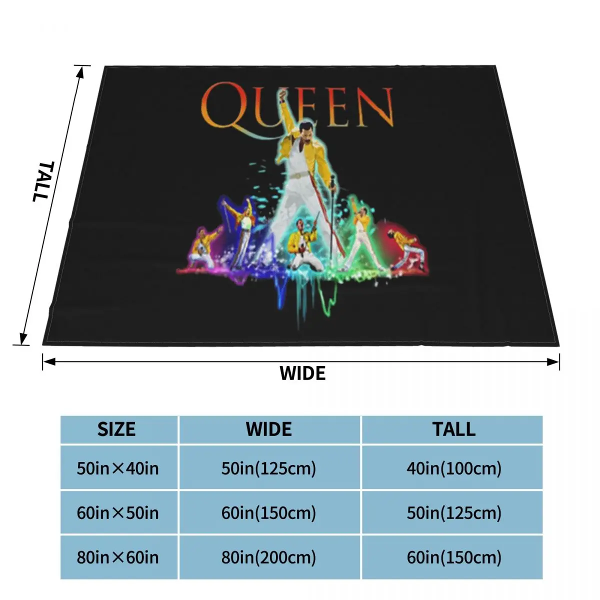 Farba Queen Freddie Mercury Bavlna Grafický List Tlač Krásne Vzory Najnovšie Záujem Obrázky Roztomilý Flanelové Deka 3