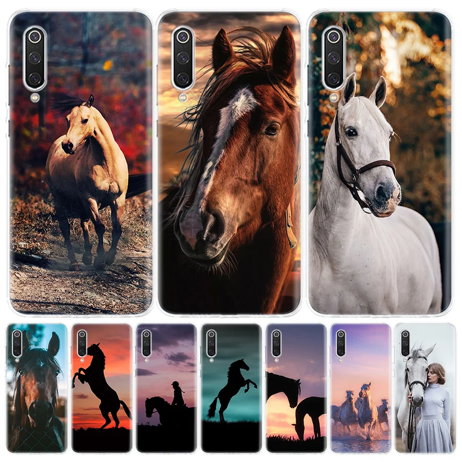 Kôň Zvierat roztomilý Telefón puzdro pre Xiao Poznámka 10 Mi 11 9 8 CC9 5X 6X A1 A2 A3 9T 10 TON Lite Pro Poco F1 X3 NFC F3 Kryt Coque 4
