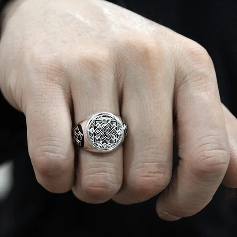 BOCAI nové reálne s925 čistého striebra prenos doska retro Thai strieborný prsteň pre mužov orgazmus sľubný nastaviteľné mužov prstene, strieborné 1
