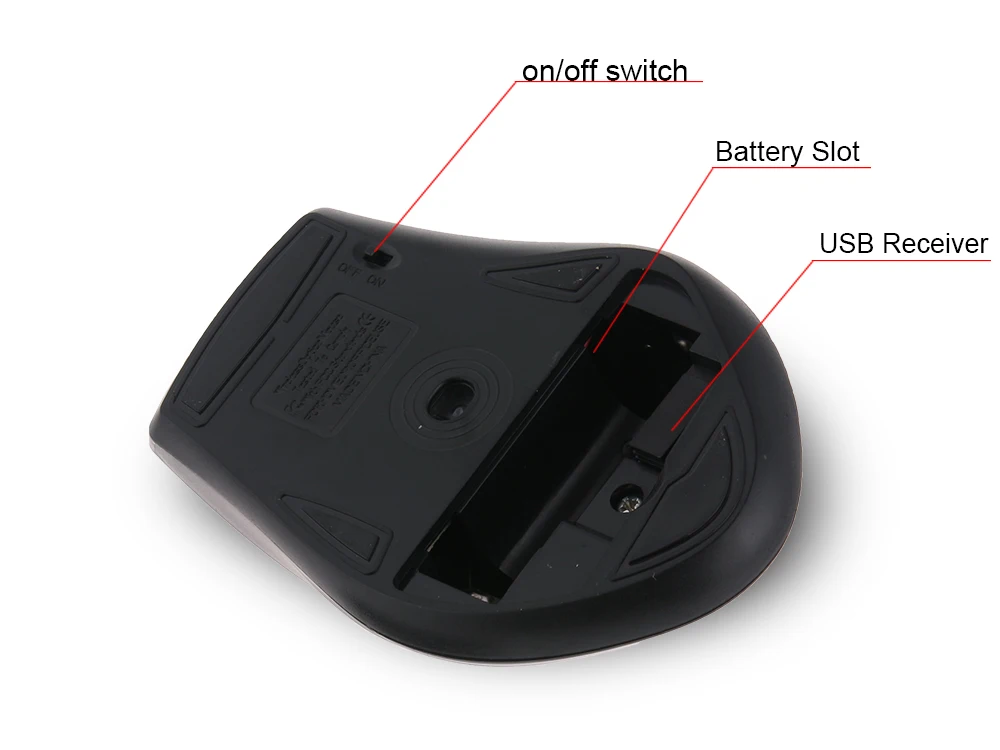 Prenosné Ergonomické 2.4 GHz Wireless Gaming Mouse USB Prijímač Pro Hráč Wi-Fi Myši Počítača Tiché PC Desktop, Notebook, Príslušenstvo 0