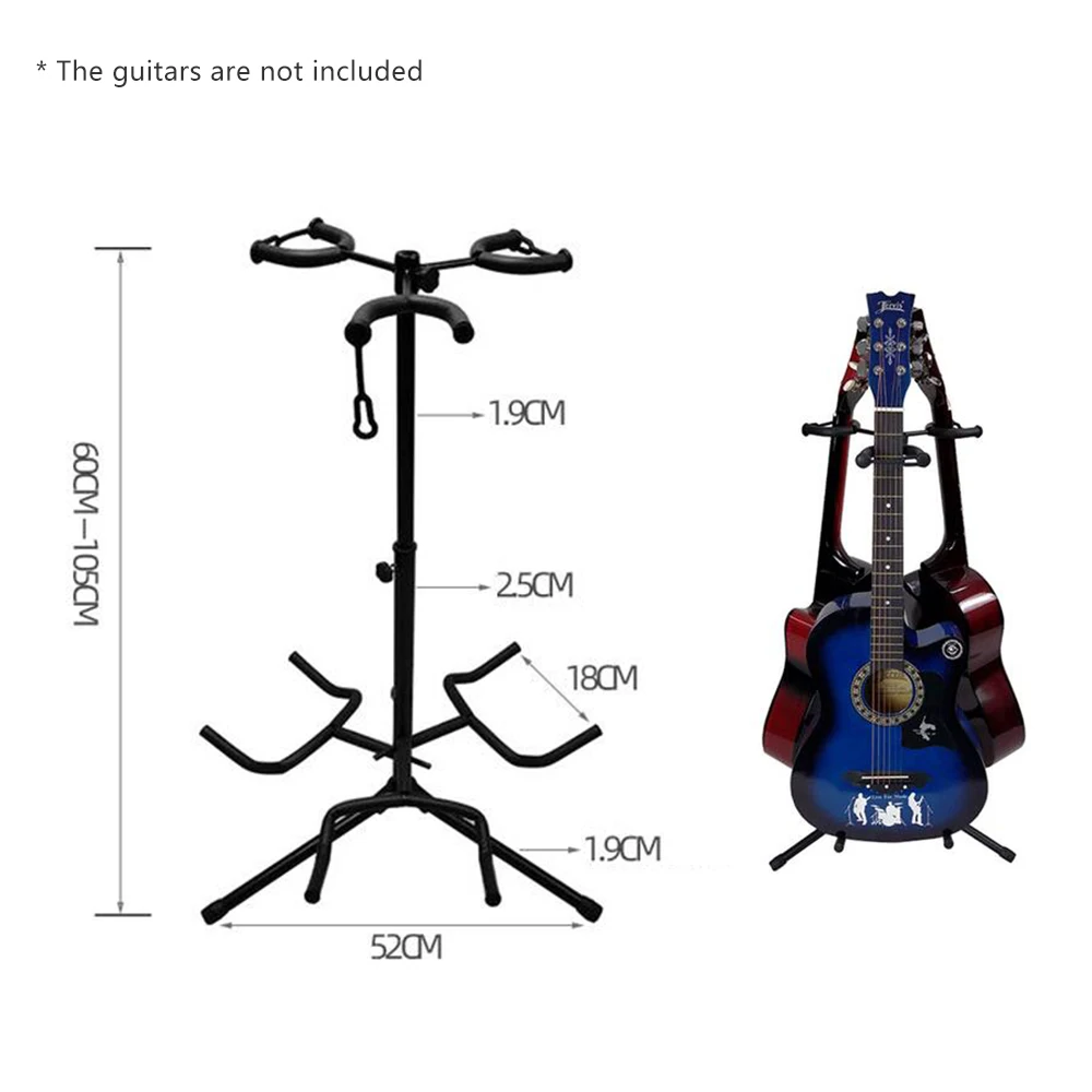 Multi nastaviteľná Gitaru, Stojan, 3 Držitelia String Nástroj Podlahový Statív na Stenu pre Akustické Elektrické Gitary, Basy 2