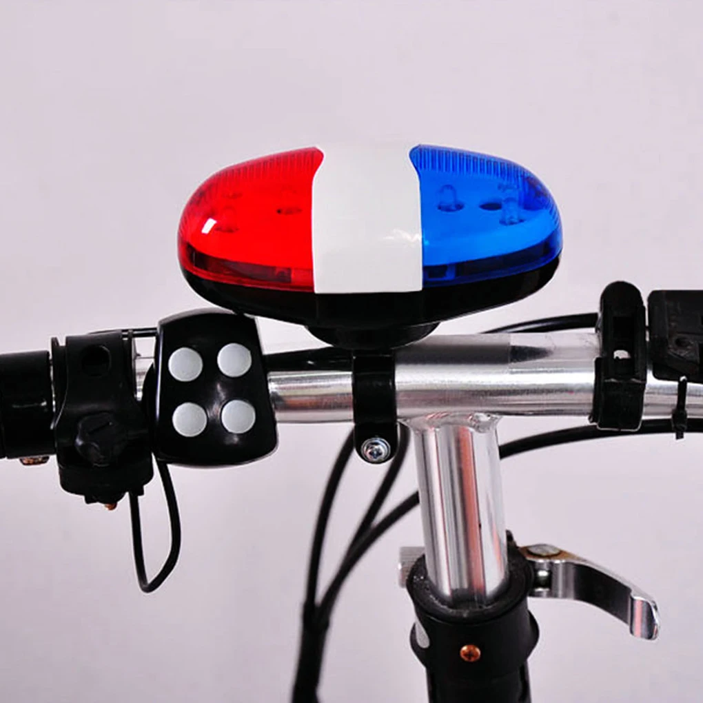 Trvanlivé Nepremokavé Multifunkčné Cyklus Lampa +4 Hlasné Sirény Zvuk Trúby Polície 6 LED Svetlo Elektronické Sirény Bike Bell Červená/Modrá 1