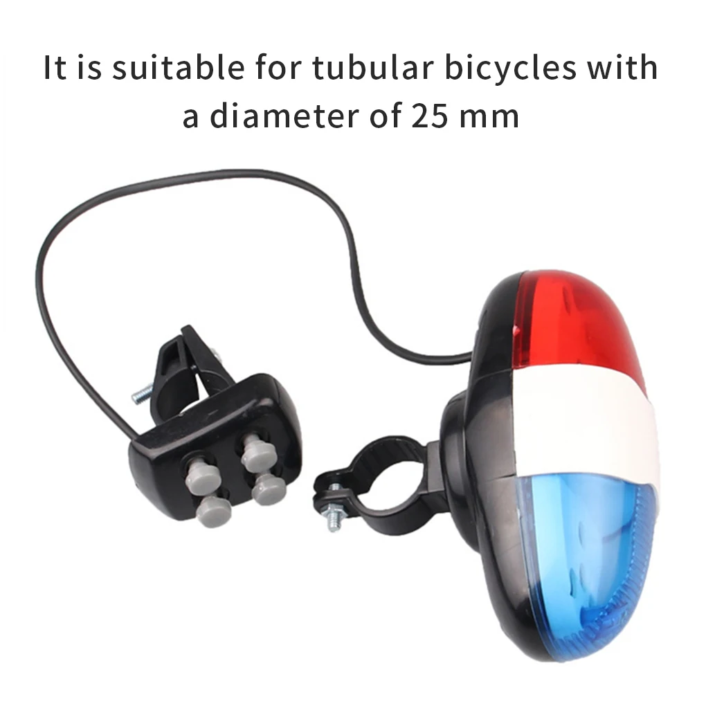Trvanlivé Nepremokavé Multifunkčné Cyklus Lampa +4 Hlasné Sirény Zvuk Trúby Polície 6 LED Svetlo Elektronické Sirény Bike Bell Červená/Modrá 3