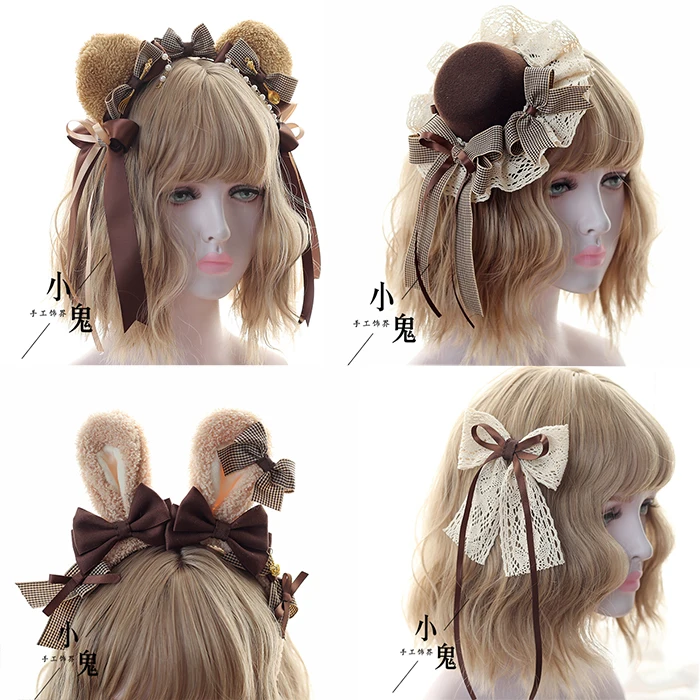 Japonský lolita medveď ear band medveď vlasy kapely kc Lolita čelenka na vlasy priečinok príslušenstvo strane 1