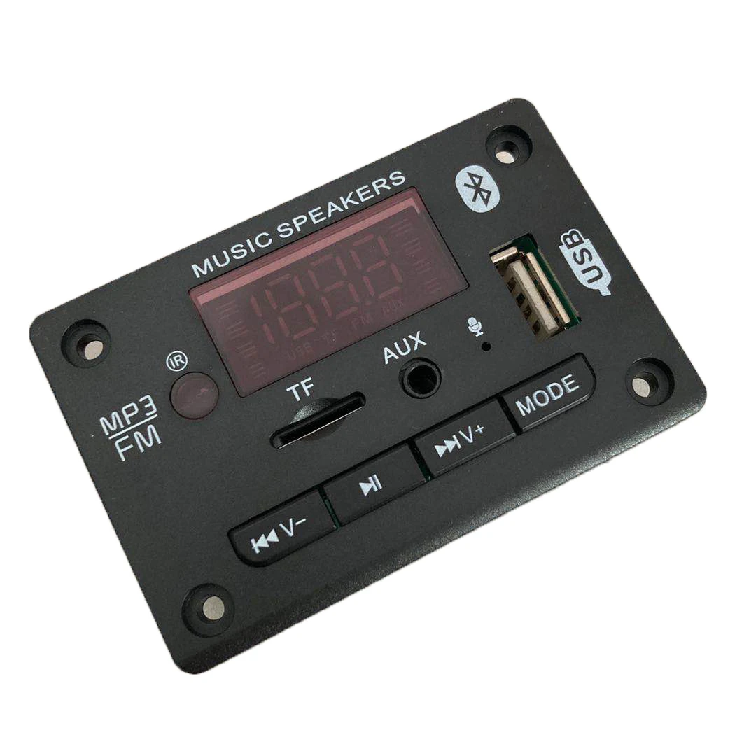 Veľkoobchod Prehrávač MP3 Dekodér Hands-free Dosky 5V 12V Bluetooth 5.0 Auto FM Rádio Modul Podpora FM TF USB, AUX Rekordéry 2