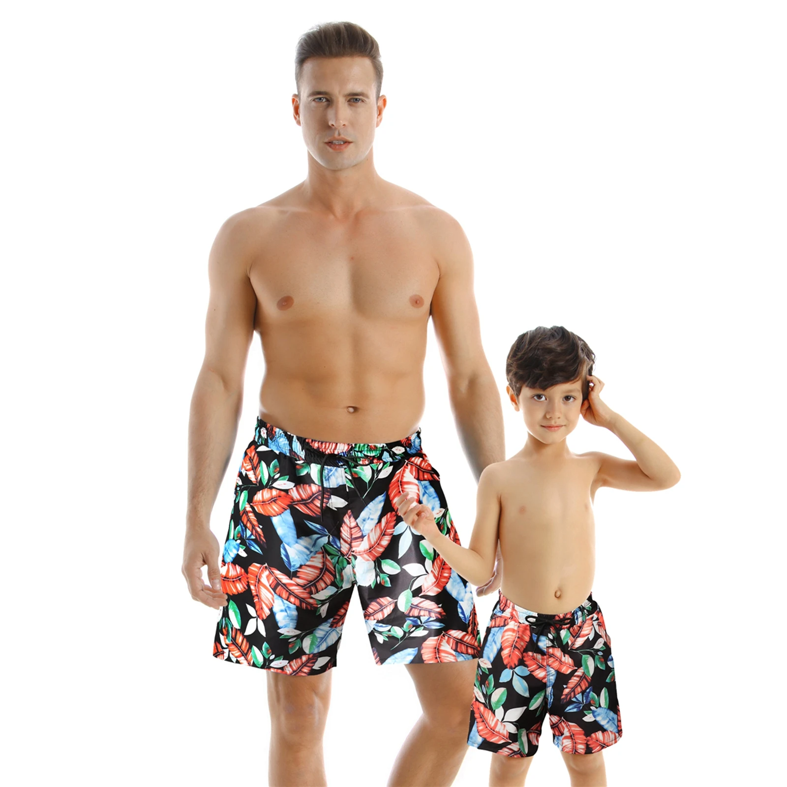 Nové módne Letné Voľné Plávanie Šachty, Polka Dot/ Závod Tlač Beach Šortky s Šnúrkou pre Mužov, Chlapcov 1